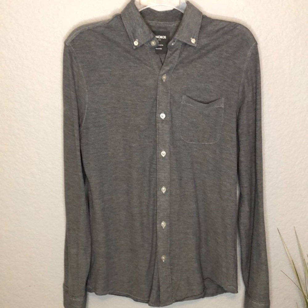 Bonobos Pima Cotton Long Sleeves Button Down Navy Slim Fit Small